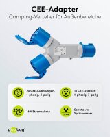 goobay Camping 2-fach CEE-Verteiler blau
