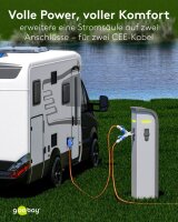 goobay Camping 2-fach CEE-Verteiler blau