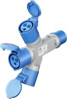goobay Camping 3-fach CEE-Verteiler blau
