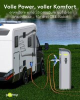 goobay Camping 3-fach CEE-Verteiler blau