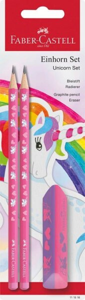 FABER-CASTELL Einhorn Bleistift-Set HB pink, 1 Set