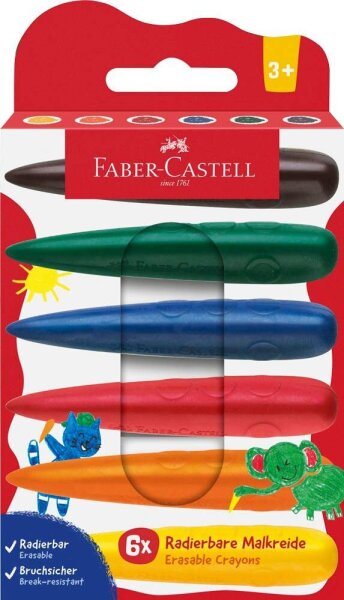 FABER-CASTELL Wachsmalstifte farbsortiert, 6 St.