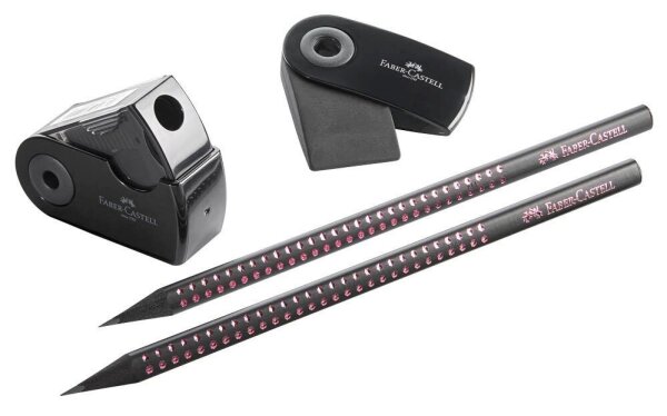 FABER-CASTELL Midnight rose Bleistift-Set B schwarz/rose, 1 Set