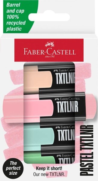 FABER-CASTELL TXTLNR Pastell Textmarker farbsortiert, 4 St.