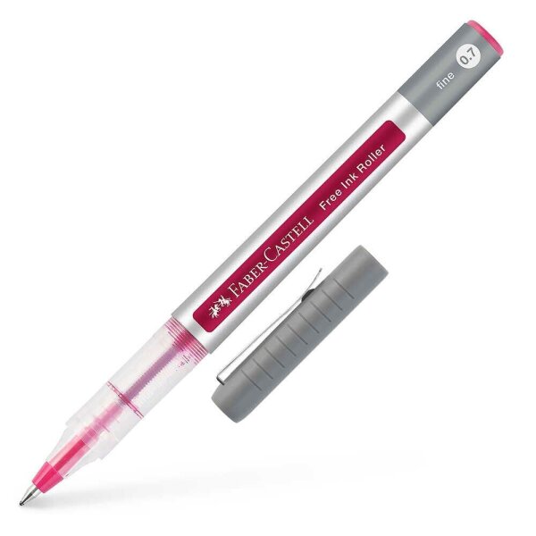 FABER-CASTELL Free Ink Tintenroller grau 0,4 mm, Schreibfarbe: rot, 1 St.