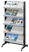PAPERFLOW Prospektregal grau DIN A4 85,5 x 38,5 x 167,5...