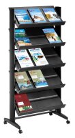 PAPERFLOW Prospektregal schwarz DIN A4 85,5 x 38,5 x...