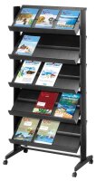 PAPERFLOW Prospektregal schwarz DIN A4 85,5 x 38,5 x...