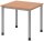 HAMMERBACHER HS08 höhenverstellbarer Schreibtisch nussbaum quadratisch, 4-Fuß-Gestell silber 80,0 x 80,0 cm