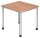 HAMMERBACHER HS08 höhenverstellbarer Schreibtisch nussbaum quadratisch, 4-Fuß-Gestell silber 80,0 x 80,0 cm