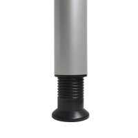 HAMMERBACHER HS08 höhenverstellbarer Schreibtisch weiß quadratisch, 4-Fuß-Gestell silber 80,0 x 80,0 cm