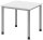 HAMMERBACHER HS08 höhenverstellbarer Schreibtisch weiß quadratisch, 4-Fuß-Gestell silber 80,0 x 80,0 cm