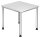 HAMMERBACHER HS08 höhenverstellbarer Schreibtisch weiß quadratisch, 4-Fuß-Gestell silber 80,0 x 80,0 cm