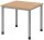 HAMMERBACHER HS08 höhenverstellbarer Schreibtisch eiche quadratisch, 4-Fuß-Gestell silber 80,0 x 80,0 cm