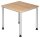 HAMMERBACHER HS08 höhenverstellbarer Schreibtisch eiche quadratisch, 4-Fuß-Gestell silber 80,0 x 80,0 cm