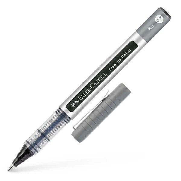 FABER-CASTELL Free Ink Tintenroller grau 0,4 mm, Schreibfarbe: schwarz, 1 St.