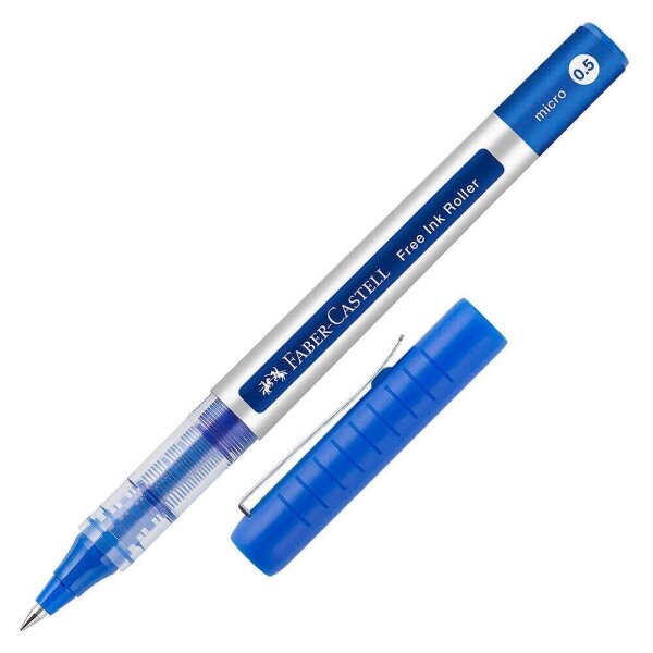 FABER-CASTELL Free Ink Tintenroller grau 0,2 mm, Schreibfarbe: blau, 1 St.
