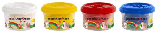 EBERHARD FABER Knete Basisfarben farbsortiert, 4 Farben je 50,0 g