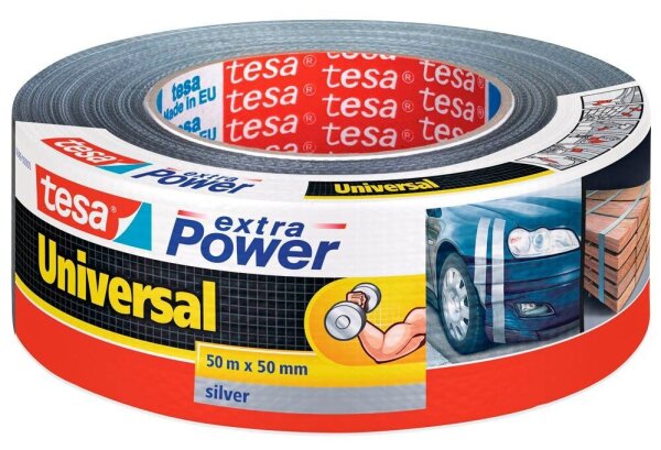 tesa extra Power® Universaltape Gewebeband silber 50,0 mm x 50,0 m 1 Rolle