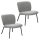 meet powered by PAPERFLOW Sessel TWIST grau schwarz Stoff 60,0 x 53,0 x 82,0 cm, 1 St.