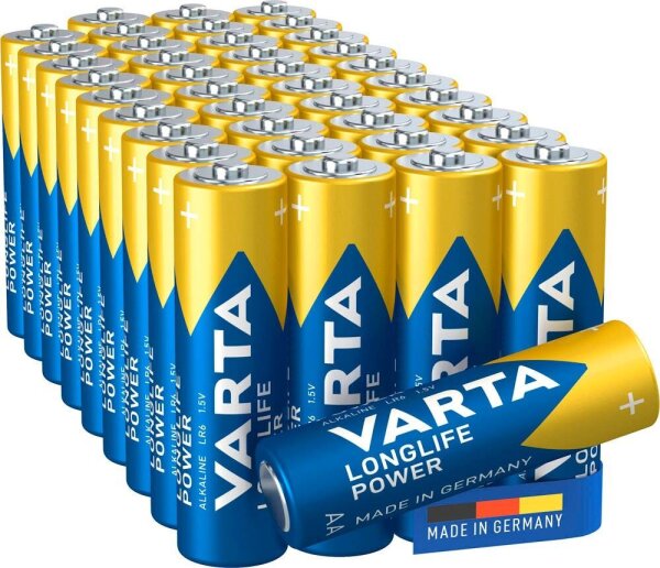 VARTA Batterien LONGLIFE Alkali-Mangan Mignon AA 1,5 V, 40 St.