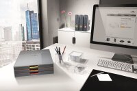 DURABLE Schubladenbox VARICOLOR®  dunkelgrau mit bunten Farblinien 760327, DIN A4 mit 3 Schubladen, 1 St.
