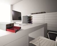 DURABLE Schubladenbox VARICOLOR®  dunkelgrau mit bunten Farblinien 760327, DIN A4 mit 3 Schubladen, 1 St.