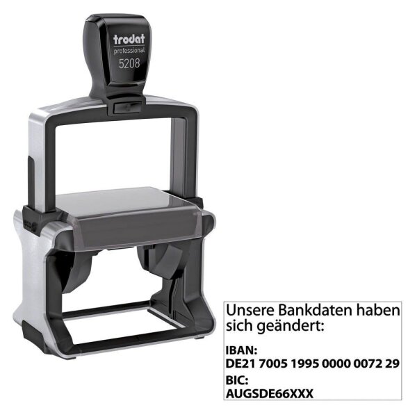trodat Textstempel, individualisierbar 5208 selbstfärbend schwarz ohne Logo, 1 St. -  Nachträglich per Gutschein personalisieren