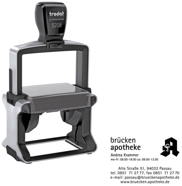 trodat Textstempel, individualisierbar 5208 selbstfärbend schwarz mit Logo, 1 St. -  Nachträglich per Gutschein personalisieren