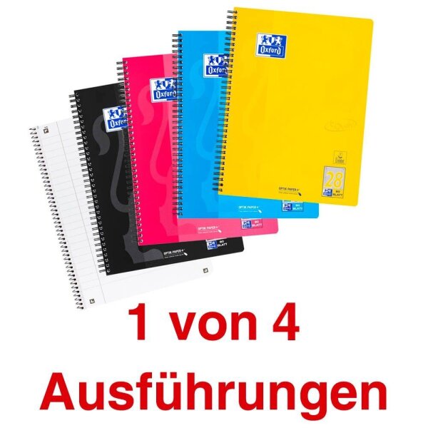 OXFORD Collegeblock TOUCH A4+ Lineatur 28 kariert mit beidseitigem Rand DIN A4 mit Rand, 1 Block