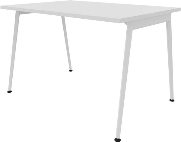 Quadrifoglio X3 Schreibtisch weiß rechteckig, 4-Fuß-Gestell weiß 120,0 x 80,0 cm