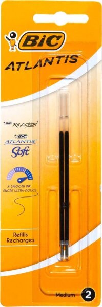 BIC X-Smooth Kugelschreiberminen M schwarz, 2 St.