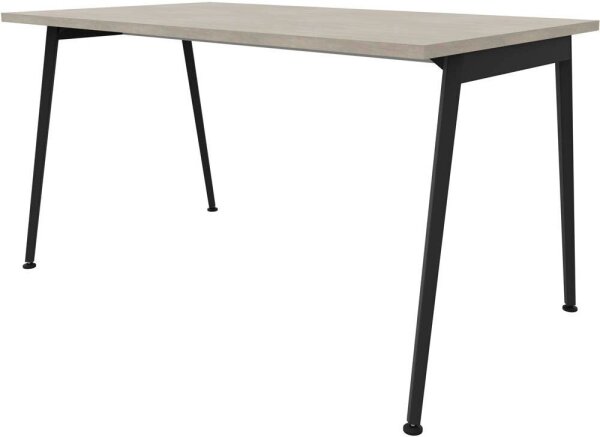 Quadrifoglio X3 Schreibtisch beton rechteckig, 4-Fuß-Gestell grau 140,0 x 80,0 cm