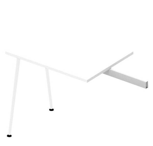 Quadrifoglio Anbautisch X3 weiß, weiß rechteckig 80,0 x 60,0 x 75,0 cm