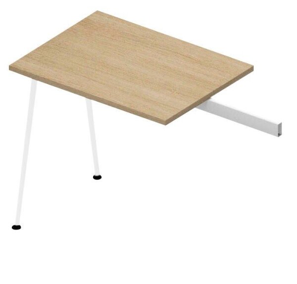 Quadrifoglio Anbautisch X3 eiche, weiß rechteckig 80,0 x 60,0 x 75,0 cm