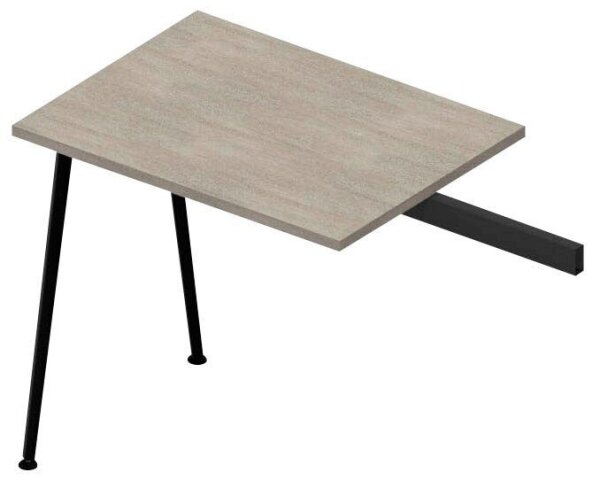 Quadrifoglio Anbautisch X3 beton, grau rechteckig 80,0 x 60,0 x 75,0 cm