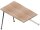 Quadrifoglio Anbautisch X3 ulme, weiß rechteckig 100,0 x 60,0 x 75,0 cm