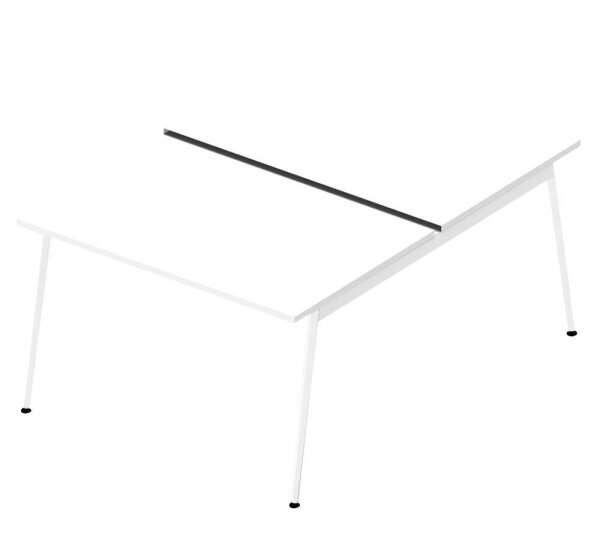 Quadrifoglio Doppelschreibtisch weiß rechteckig, 4-Fuß-Gestell weiß 120,0 x 164,0 cm