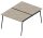 Quadrifoglio Doppelschreibtisch beton rechteckig, 4-Fuß-Gestell grau 120,0 x 164,0 cm