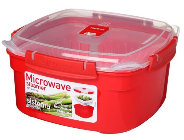 sistema® Mikrowellen-Dampfgarer rot 2,4 l, 1 St.