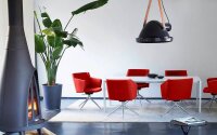 Topstar Besuchersessel SFH 1.0 rot edelstahl, Optik matt Stoff 58,0 x 66,0 x 87,0 - 90,0 cm, 1 St.
