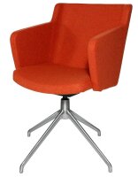 Topstar Besuchersessel SFH 1.0 orange edelstahl, Optik matt Stoff 58,0 x 66,0 x 87,0 - 90,0 cm, 1 St.