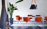 Topstar Besuchersessel SFH 1.0 orange edelstahl, Optik matt Stoff 58,0 x 66,0 x 87,0 - 90,0 cm, 1 St.