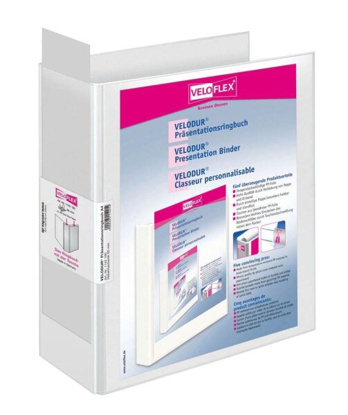 VELOFLEX VELODUR® Präsentationsordner weiß Kunststoff 8,5 cm DIN A4, 1 St.