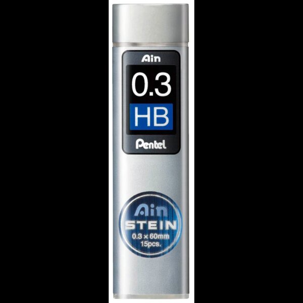 Pentel Ain Stein C273 Feinminen-Bleistiftminen schwarz HB 0,3 mm, 15 St.