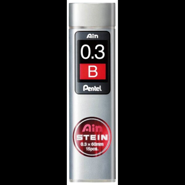 Pentel Ain Stein C273 Feinminen-Bleistiftminen schwarz B 0,3 mm, 15 St.