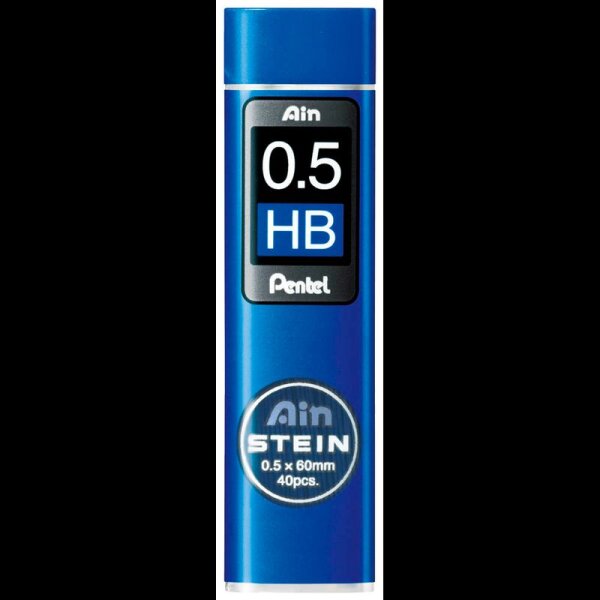 Pentel Ain Stein C275 Feinminen-Bleistiftminen schwarz HB 0,5 mm, 40 St.