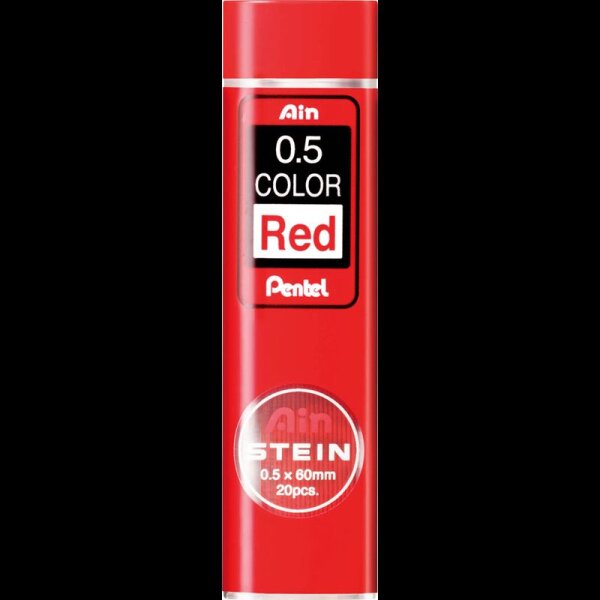 Pentel Ain STEIN C275-RD Feinminen-Bleistiftminen rot 0,5 mm, 20 St.