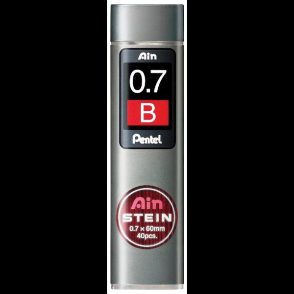 Pentel Ain Stein C277 Feinminen-Bleistiftminen schwarz B 0,7 mm, 40 St.