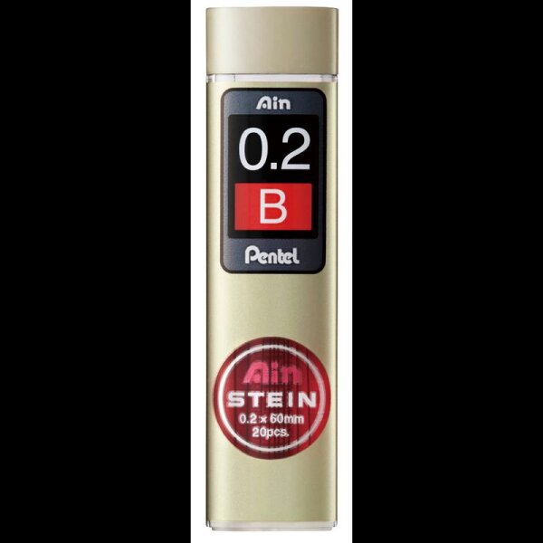 Pentel AIN STEIN C272W Feinminen-Bleistiftminen schwarz B 0,2 mm, 20 St.